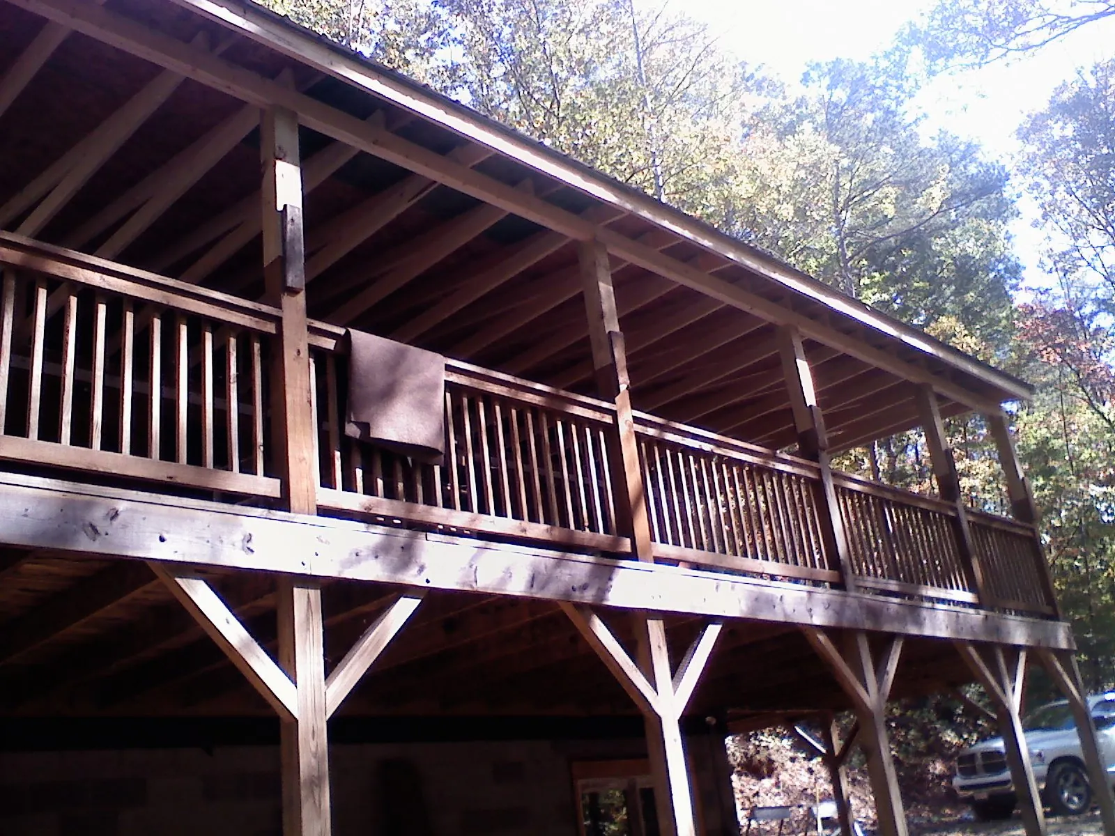 Timber framing under a new elevated porch and deck — Roof Leak Repair in Riley by Roofing Brothers
